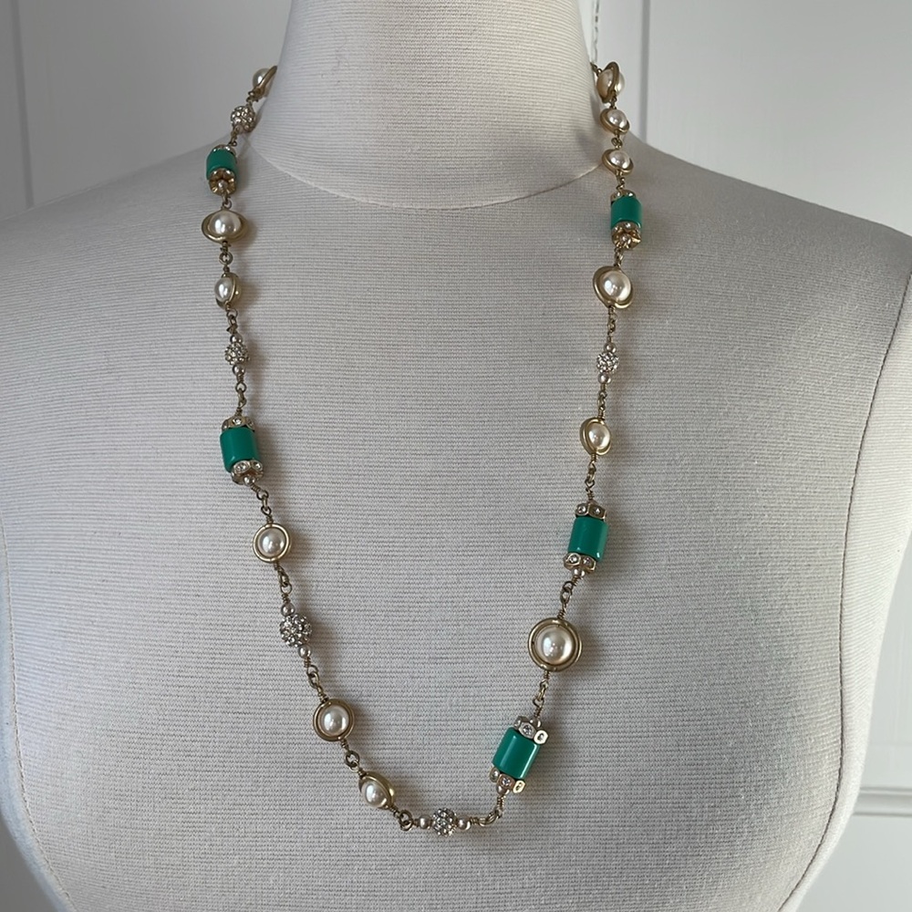 J.Crew Faux pearls and rhinestone necklace